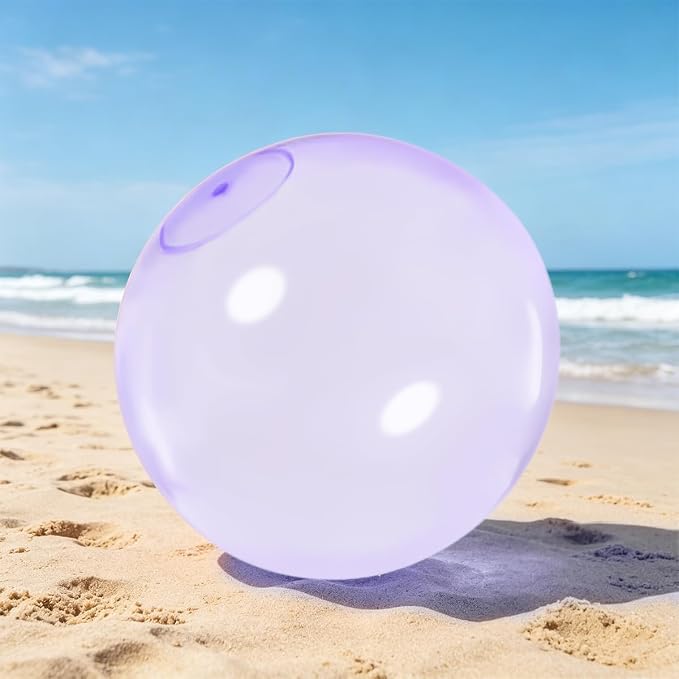 32 Inch Giant Water Bubble Ball for Adults Teenagers Giant Inflatable Water-Filled Ball Soft Rubber Ball for Outdoor Pool Beach Garden Yard Games (Purple)