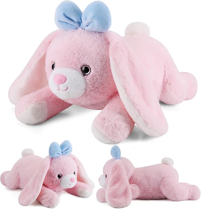 gnomantic Bunny Weighted Stuffed Animals - 28 Inch 5.0 Pounds Weighted Plushies Rabbit - Large Plush Bunny Stuffed Animals Pillow - Cute Plush Toys Gifts for Kids & Adults