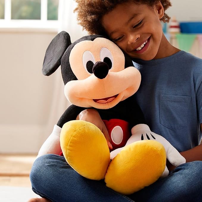 Disney Store Official Mickey Mouse Large Soft Toy for Kids, Cuddly Character with Fuzzy Texture and Embroidered Details, Soft Tail, Plushy Suitable for All Ages