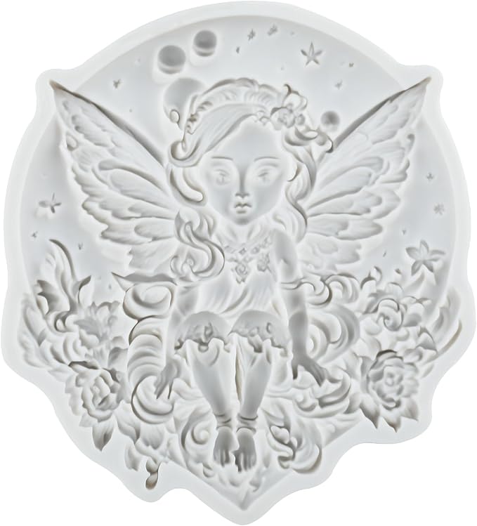 Angel Polymer Clay Mold Flower Fairy Goddess Moon Angel Fairy Girl Silicone Molds for DIY Crafts Resin Casting Mold DIY Craft Air Dry Polymer Clay Tools Jewelry Making Set of 4