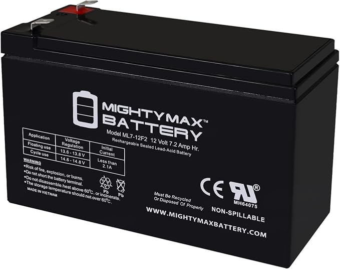 Mighty Max Battery 12V 7Ah F2 Replacement Battery for Power Wheels 12V 7Ah Ride-on-Toy