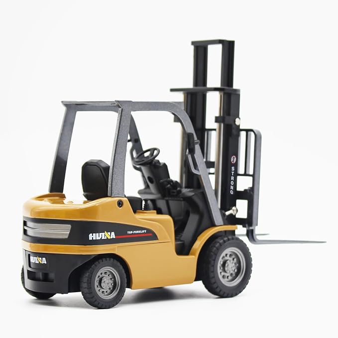 Dollox Die-cast Forklift Truck Toys, 1/50 Scale Manual Metal Engineering Vehicle Fork Truck, High Detail Construction Vehicles Model Collection Forklift Decoration Toy Gift for Kids