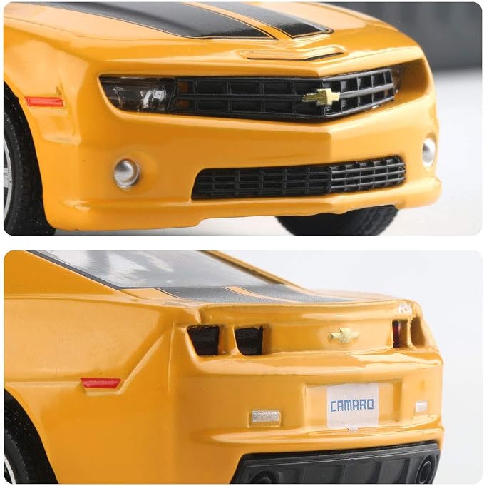 TGRCM-CZ 1/36 Chevrolet Camaro Bumblebee Diecast Car, Pull Back Toy with Open Doors, Toy Car for Toddlers Kids Boys Girls Gift，Yellow