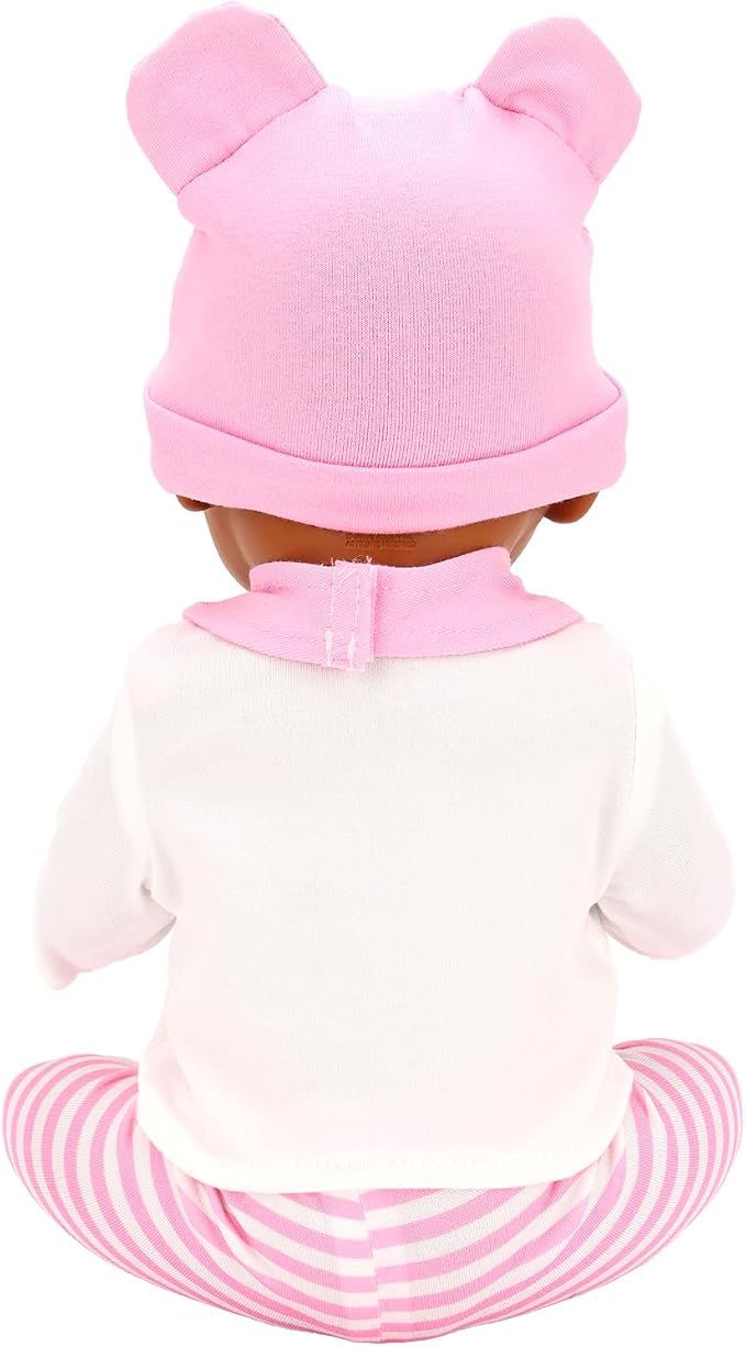 5 PCS Baby Doll Clothes 14-16 Inch Baby Doll Elephant Pattern Outfit Accessories for Sweet Baby Dolls Clothing with Pink Hat, Top Pants Socks