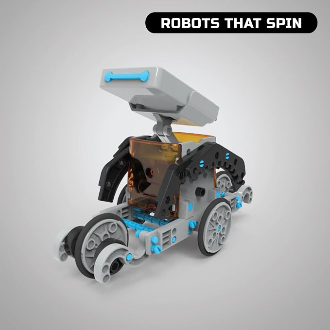 Discovery™ STEM 12-in-1 Solar Robot Creation 197-Piece Kit with Working Solar Powered Motorized Engine and Gears, Construction Engineering Set for Ages 8 and Up