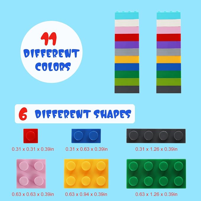 Building Blocks 1000 Pieces Classic Building Bricks Compatible with All Major Brands with 3 Baseplates Preschool Learning Educational Toy Present for Boys Girls Kids 6 7 8 9 10 11 12 Years Old