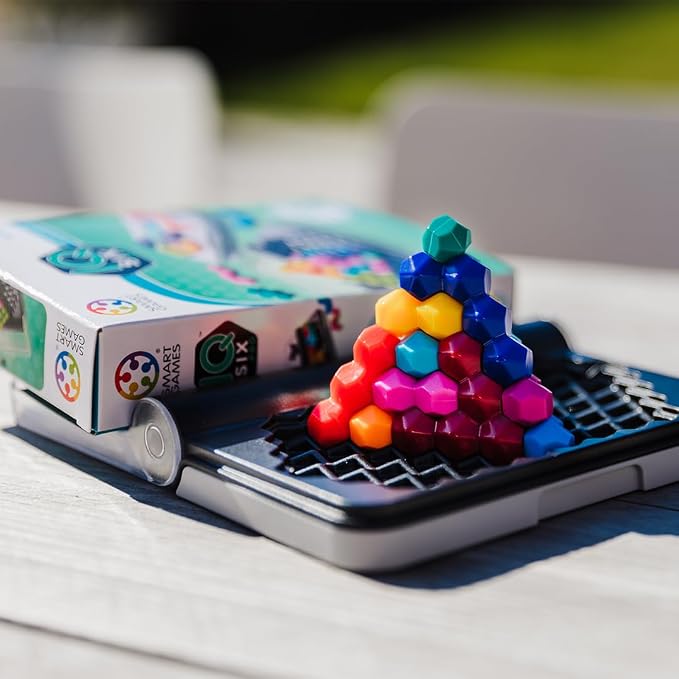 SmartGames IQ Six Pro Travel Game for Kids and Adults, a Skill-Building Brain Game - Brain Teaser for Ages 8 & Up, 120 Challenges in Travel-Friendly Case