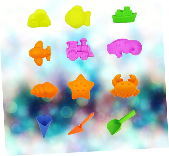 12pcs Beach Sand Playset Educational Sandbox Fun Creative Plastic Tools for Random Colors Random Color