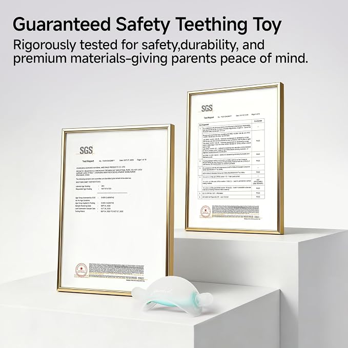 Garkoko Baby Teething Toys, No-Drop Silicone Baby Teether Toy for Babies 3-6 Months & 6-18 Months, BPA-Free Infant Teether for Teething Relief