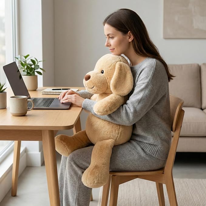 WEIGEDU Large Dog Stuffed Animal Plush Toy Big Soft Golden Retriever Puppy Hugging Gift for Kids Boys Girls Birthday Room Decor 24 Inch