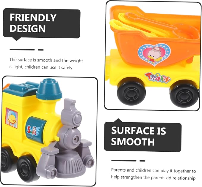 BESPORTBLE 1Set Cartoon Beach Train Fun Digging Tools for Summer Play Includes Castle Mold for Outdoor Beach Parties and Family Bonding Activities