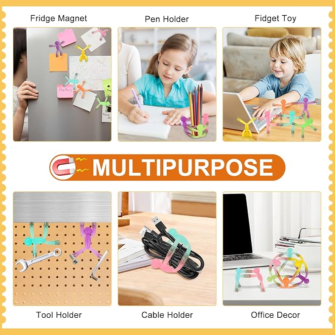 Laleay 12pcs Magnetic People for Refrigerator, Fridge Magnets for Adults Kids Gifts, Magnetic Men for Teens Gifts, Kids Sensory Toys