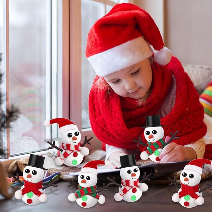 30 Pack Stocking Stuffers for Kids,Christmas Crafts for Kids Bulk,Build a Snowman Crafts Kit Modeling Clay,Christmas Stocking Stuffers Gifts Activities for Boys Girls (10 Snowman)