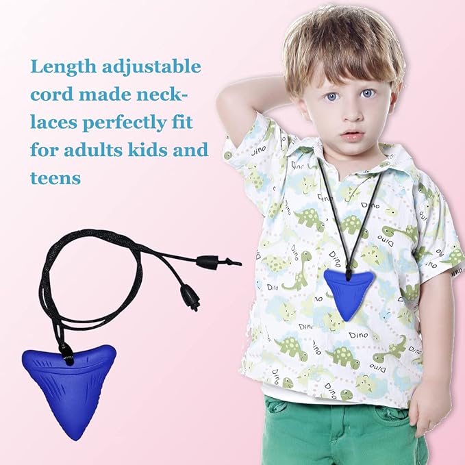 Chew Necklaces for Sensory Kids, 6 Pcs Chewy Necklace Teether for Boys and Girl to Chewing Biting and Teething, Silicone Chewable Fidget Necklaces for Autistic Toddlers Children Teens and Adults