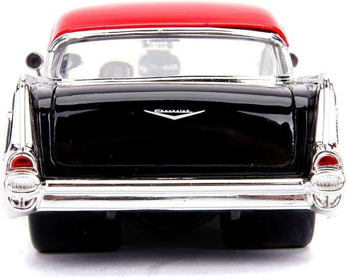 Jada Big Time Muscle 1:24 1957 Chevy Bel Air Die-Cast Car (Black/Red)
