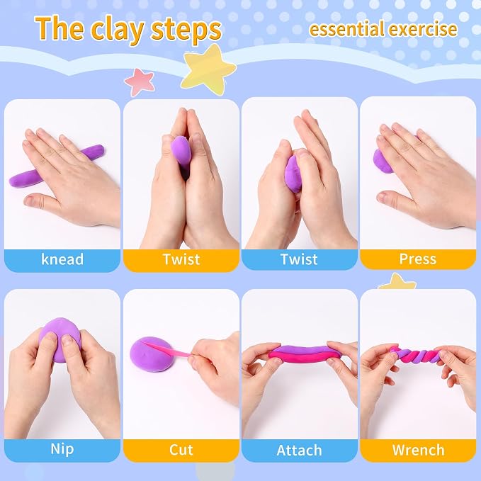 Air Dry Clay Kit, 36 Colors Modeling Clay with Tools | Ultra Light, Safe and Non-Toxic, 3 Sculpting Tools