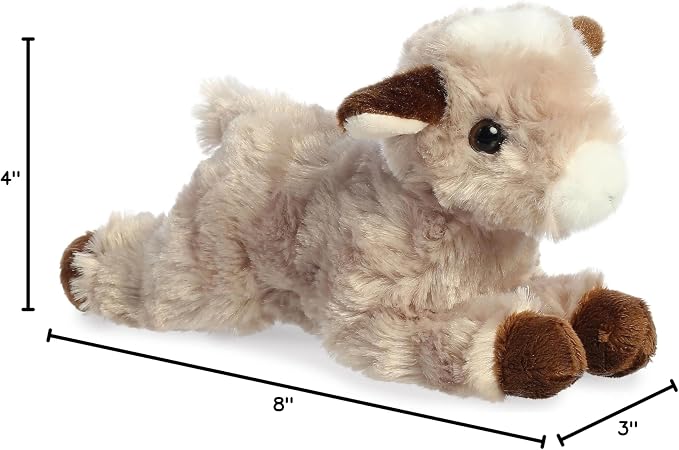 Aurora® Adorable Mini Flopsie™ Paisley Goat™ Stuffed Animal - Mini Companions Ready for Playful Adventures - for Kids All Ages, Toddlers, Adults, and Families - Brown 8 Inches