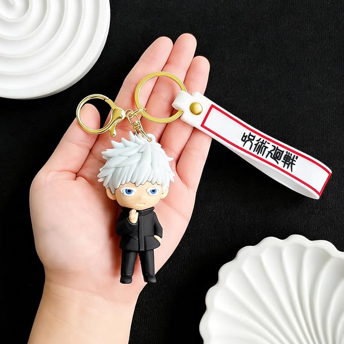 JJK Novelty Keychain, Collectable Anime Mini Figure, Fun Keyring Jewelry Gift for Men and Women
