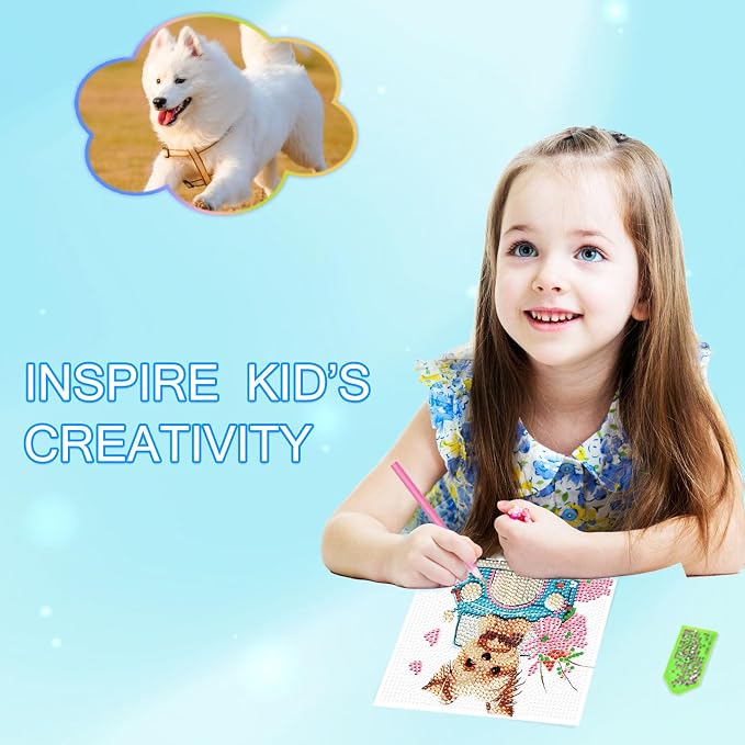 Nardoll Diamond Art Kits for Kids - Arts and Crafts for Kids Ages 4-8-12 - Dimond Art Painting with Wooden Frame - GEM Art for Girls Gifts Boys Adults Beginners Home Wall Decor(7x7inch)