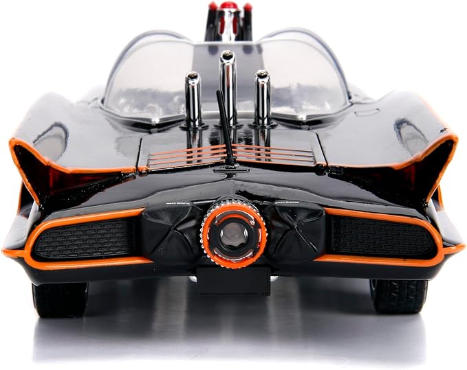 Jada DC Comics 1:18 1966 Classic TV Series Batmobile Light-Up Die-cast Car with 3" Batman and Robin Figures, Toys for Kids and Adults