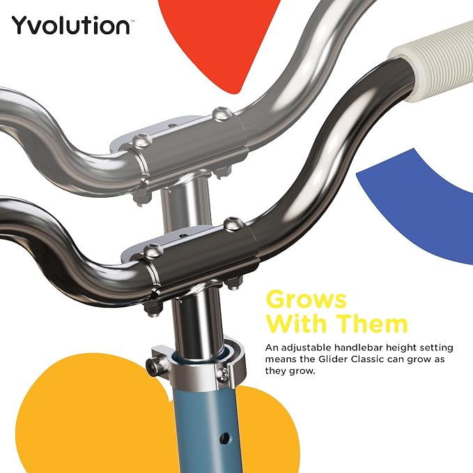Yvolution Y Glider Classic 3-Wheel Kick Scooter for Kids – Lean-to-Steer, Adjustable Handlebar, Foldable Design – Ages 3-8, Max Weight 110lbs
