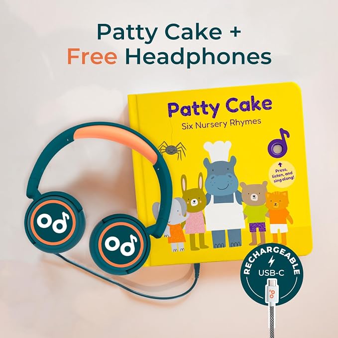 Cali’s Books Patty Cake Nursery Rhymes – Interactive Sound Book for Toddlers 1–3, Kids Headphones Included, Musical Book for 1 Year Olds, Perfect First Birthday Gift, 6 Favorite Songs