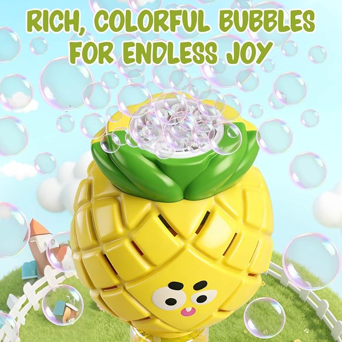 Aooess Bubble Wands for Kids Ages 3-5 Years Old: Automatic Bubble Machine for Kid, Light Up Bubble Wand Toddler Outdoor Toys, Summer Outdoor Party Birthday Gift for 3 4 5 6 7 8 Year Old Girls, Yellow