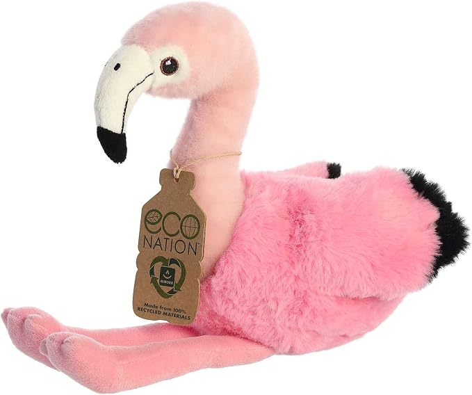 Aurora® Responsibly Made Eco Nation™ Flamingo Stuffed Animal - Ideal for Playtime Adventures - Perfect for Birthdays or Just Because - Pink 10.5 Inches