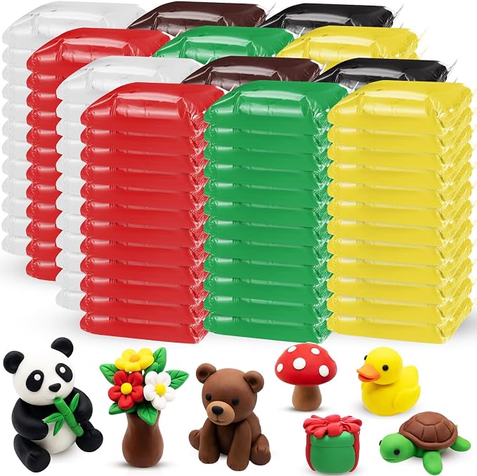 VioraWhite 144 Pcs Air Dry Clay Bulk 76 oz Mardi Gras Soft DIY Modeling Clay Kit Magic Foam Crafts for Sculpting Kids Gifts Party School Supplies for Crafts Artistic Project(Christmas Color)