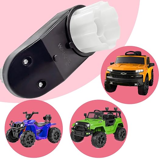 RS390 12V 16000RPM Miniature DC Motor Gearbox for Kids Ride on Car Power Wheels Upgrade Repair, 2PCS Pair of W3-BC Motors Compatible with Best Choice Truck/Jeep/Chevrolet Silverado Truck