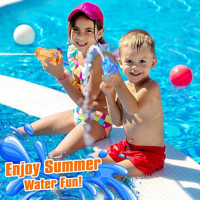 Mini Water Gun for Kids Toddler: 2 Pack Water Guns Soaker Squirts Blasters with Trigger for Boys Girls Summer Outdoor Swimming Pool Water Fighting Toys