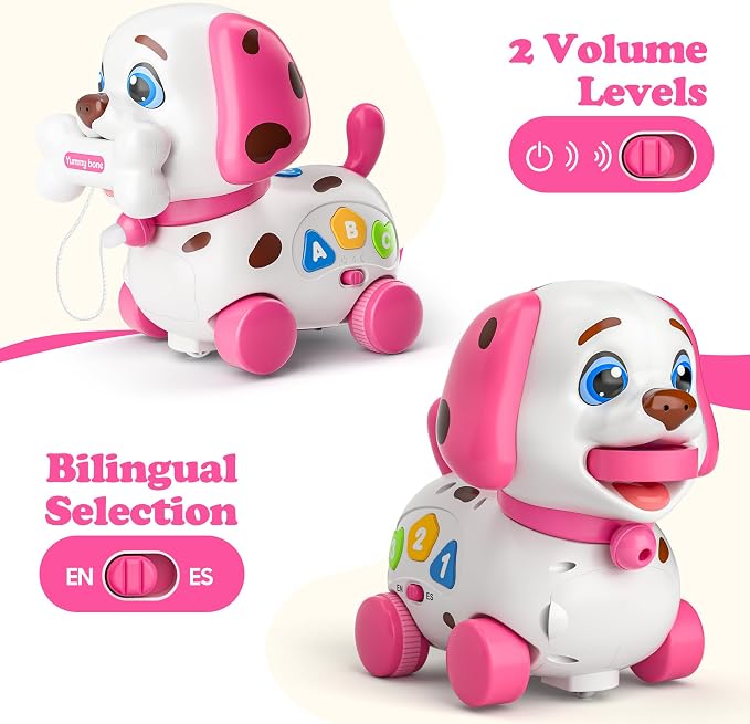 Musical Toys for 1 Year Old Girl Gifts, Bilingual Baby Toys 6-12-18 Months, First 1st Birthday Girl Gifts, Learning Educational Toddlers Puppy for 1 Year Old Boy Present
