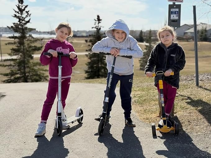 Nattork Kick Scooter for Age 6+ Kids Teens Adults, Max Load 240 LBS, Adjustable Height Foldable with 8" Large Wheels, Anti-Shock Suspension