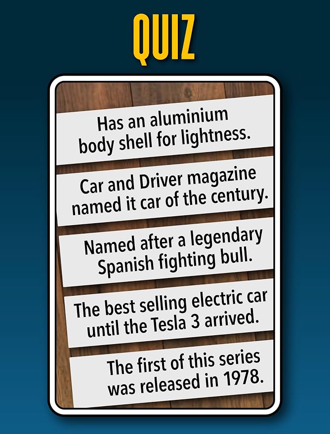 SMART CARDS Cars, Gift, Stocking Stuffer, Travel Game, 7 Games in 1, Pairs, Snap, Trumps, Rummy, Memory Quiz, Learn Facts, Age 5+, 1-8 Players