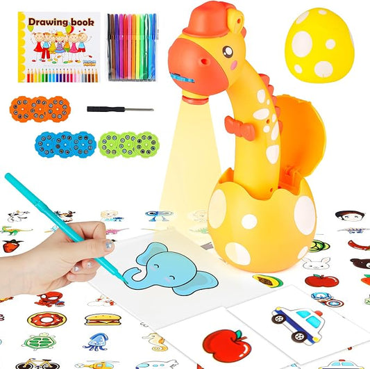 KETIEE Drawing Projector for Kids, Tracing and Drawing Projector Toy with Light, Children Smart Projector Sketcher, Kids Art Projector with 72 Stencils for Boy Girl 3-8 Years Old (Yellow)
