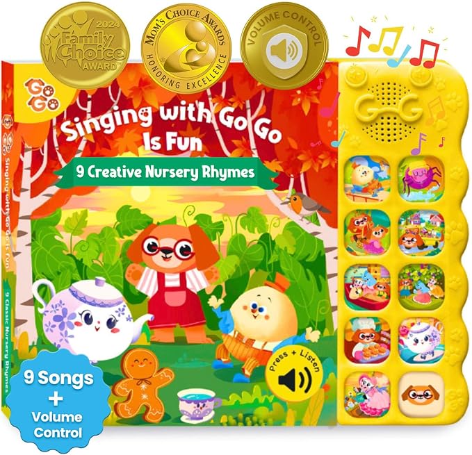 GO GO Creative Nursery Rhymes: Nursery Rhyme Books, Sound Books, 9 Songs, Musical Books for Toddlers 1-3, Talking Books for Toddlers 1-3, Music Books for Toddlers 1-3, Baby Music Book