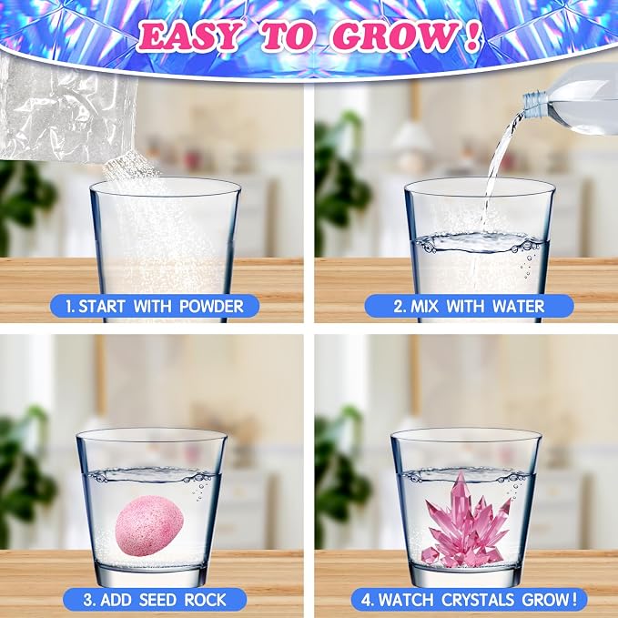 16Pcs Science Kit Crystal Growing Party Favor Supply Gifts for Kids Classroom Goodiebags Christmas Valentine's Day Gifts (16Pcs, One Size)
