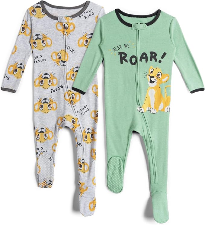 Disney Baby Boys' 2-Pack Footed One-Piece Sleep N' Play Newborn to Infant