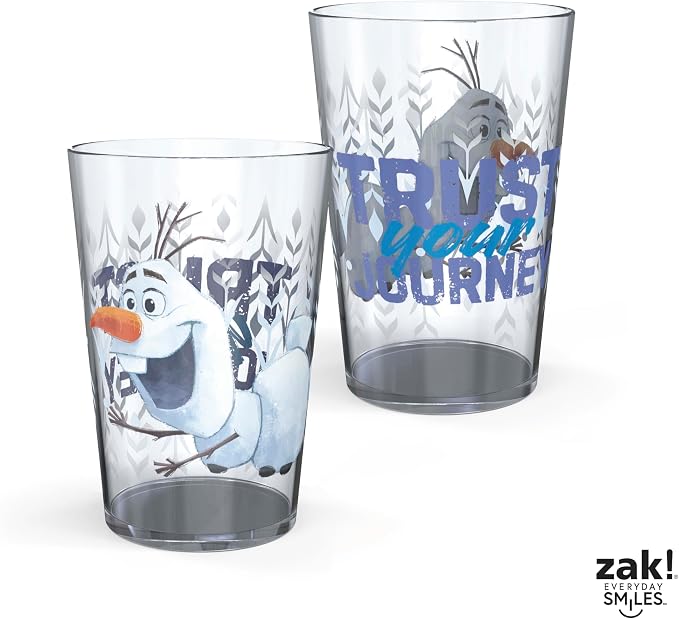 Zak Designs 14.5oz Disney Frozen 2 Nesting Tumbler Set Includes Durable Plastic Cups, Fun Drinkware is Perfect for Kids, 4pk (14.5oz, Anna & Elsa & Olaf)