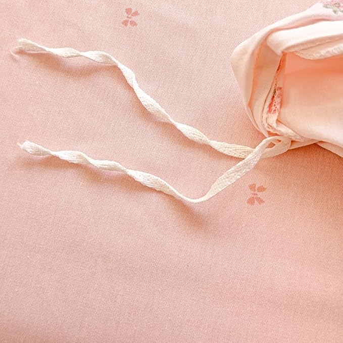 LIWHENHAO Duvet Cover Set Twin 100% Cotton Bedding Ditsy Red Strawberry Fruit Print Pink Cottagecore Comforter Cover with Zipper Closure 2 Pillowcases for Kids Girls Boys 3 Piece