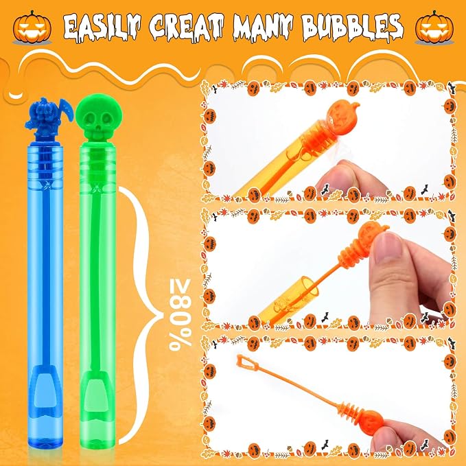 Halloween Party Favors Mini Bubble Wands 30PCS Halloween Goodie Bag Stuffers Treat Bag Fillers for Kids Halloween Bubbles No Candy Trick or Treat Toys Classroom Prizes Outdoor Gifts for Boys Girls