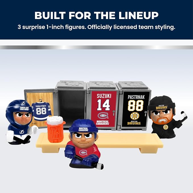 TeenyMates NHL Hockey Action Figures Locker Room Set with 3 Surprise 2026 TeenyMates Players
