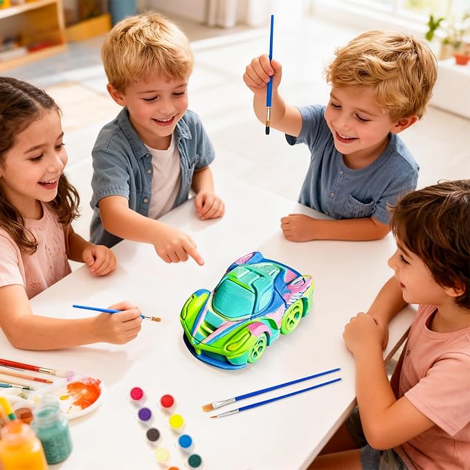 Paint Your Own Car Lamp Kit, Arts and Crafts for Kids Ages 8-12, Arts and Crafts for Kids 4-6, DIY Lightning Hyper Night Light, Painting Kit Birthday Gifts for Girls Boys Ages 3 4 5 6 7 8 9 10 11 12+