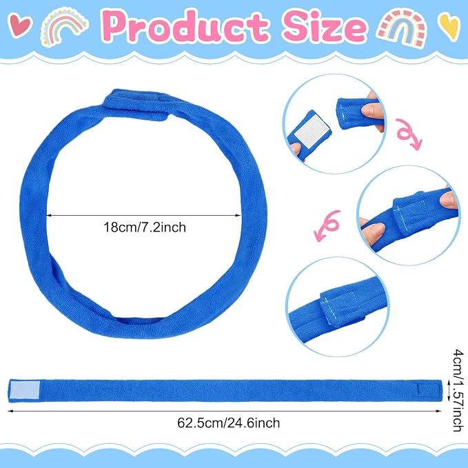 Hicarer 8 Pieces Chew Necklaces for Sensory Kids, Soft and Absorbent Terry Cloth Teething Chewy Necklace Absorbent Alternative to Chewing Clothing for Boys and Girls (Vivid Colors)