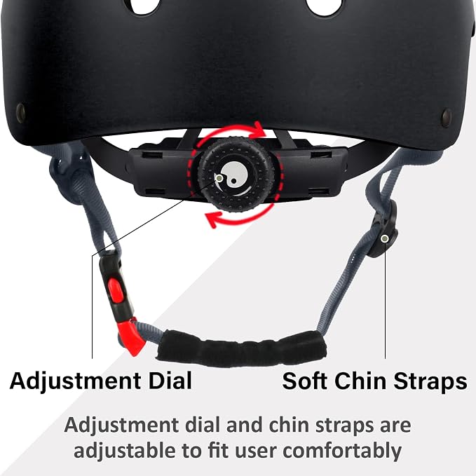 Skateboard Bike Helmet, Lightweight Adjustable, Multi-Sport for Bicycle Skate Scooter, 3 Sizes for Adult Youth & Kids