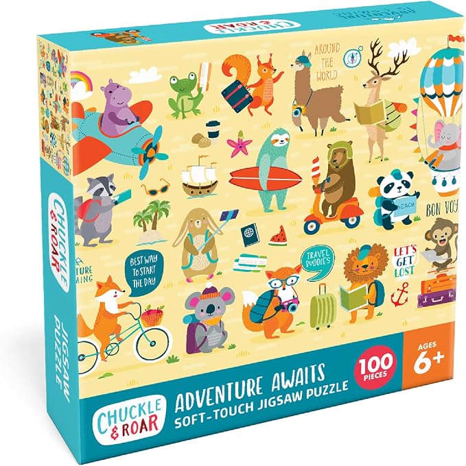 Chuckle & Roar Adventure Awaits 100-Piece Jigsaw Puzzle - 11 x 15 in - Screen-Free Play Puzzles for Kids - Fine Motor Skill Development 100-Piece Set for Kids