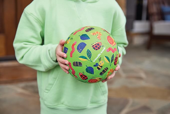Crocodile Creek Playground Ball - Durable Rubber Ball for Kids Ages 3 and Up - Bouncy Inflatable Ball for Kickball, Indoor Games, and Outdoor Sports - PVC-Free