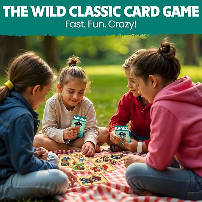 QUOKKA Slap Jack Card Game for Kids Ages 4–8 – Fun Family Game with Cute Characters, Perfect for Travel, Playdates, Family Time – Educational & Engaging Playing Cards for Kids, Easy to Learn