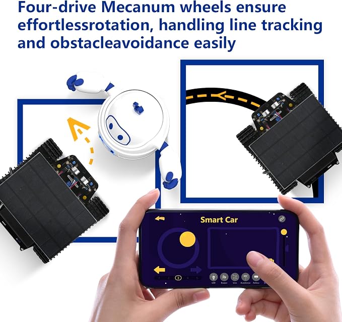 Robot Kit, Robotics for Kids Ages 8-12 12-16, 4-in-1 ESP32 Smart Tank Solar Robot Car for Arduino/Scratch/Python, STEM Science Kit 4WD Remote Control Car Coding Gift Building Toy for Boys Girls Teens