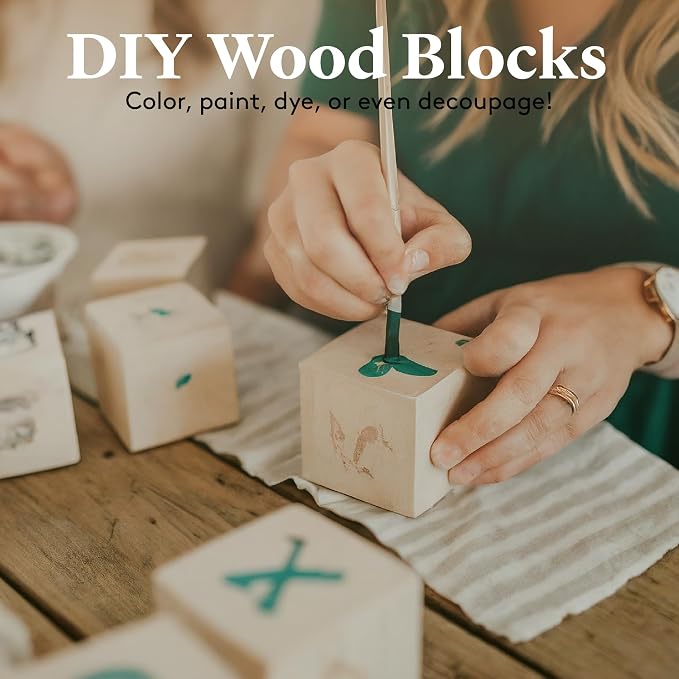 DIY Wooden Cubes 5/8-inch, Pack of 100 Small Blank Wooden Blocks, Unfinished Wood Blocks for Crafts, STEM, Dice, and Building Blocks for Stacking, by Woodpeckers